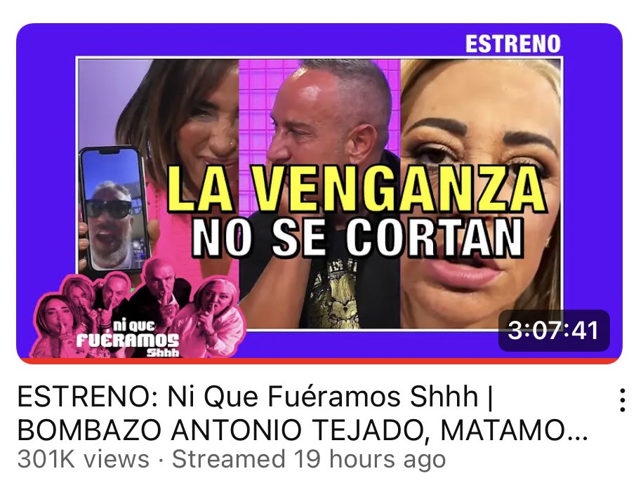 🔴El estreno del programa #NiQueFuéramos1 lleva ya +300.000 visualizaciones en menos de 24h Estos números para Youtube son una pasada. 👏🏼👏🏼 Para quién aún no haya visto esta fantasía os dejo el link 👉🏼 youtube.com/live/mE4xyR_fx… #NiQueFuéramos16M