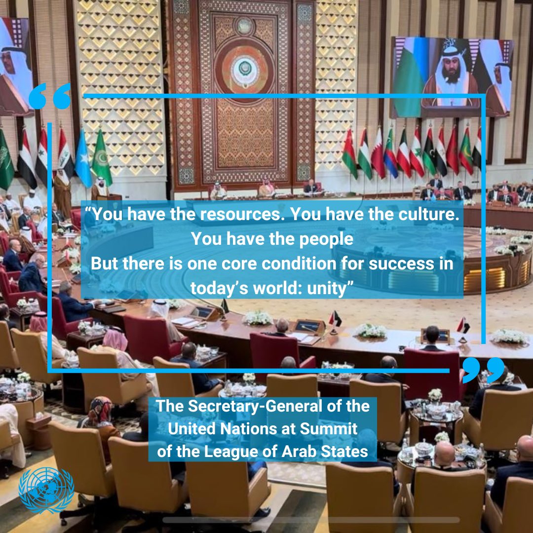 The Secretary-General of the United Nations at Summit of the League of Arab States:

@arableague_gs