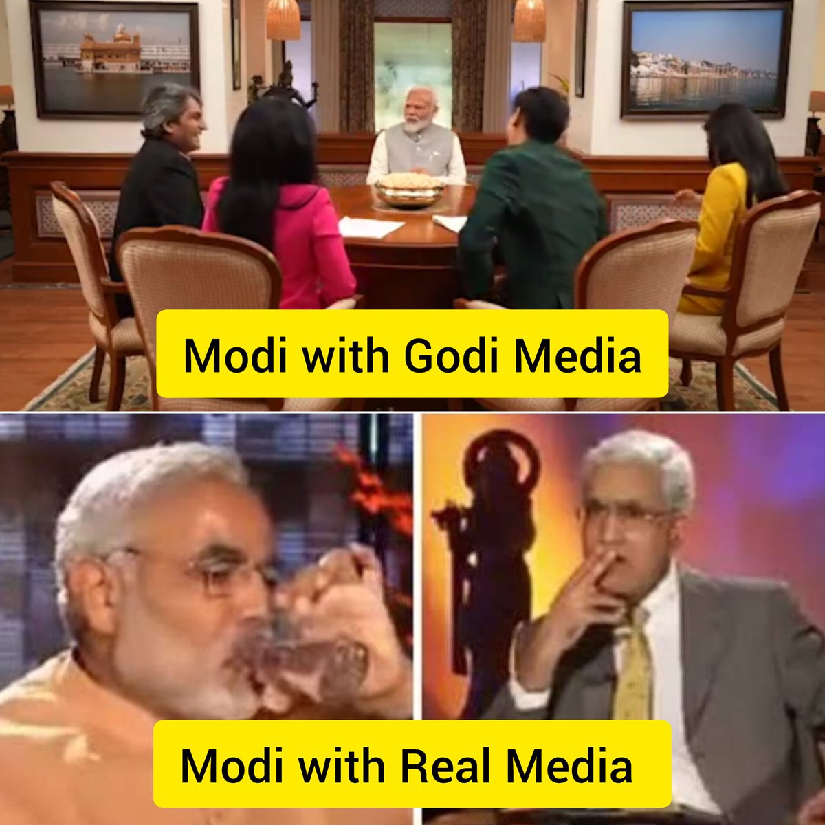 Reason Modi give interviews only to Godi Media.