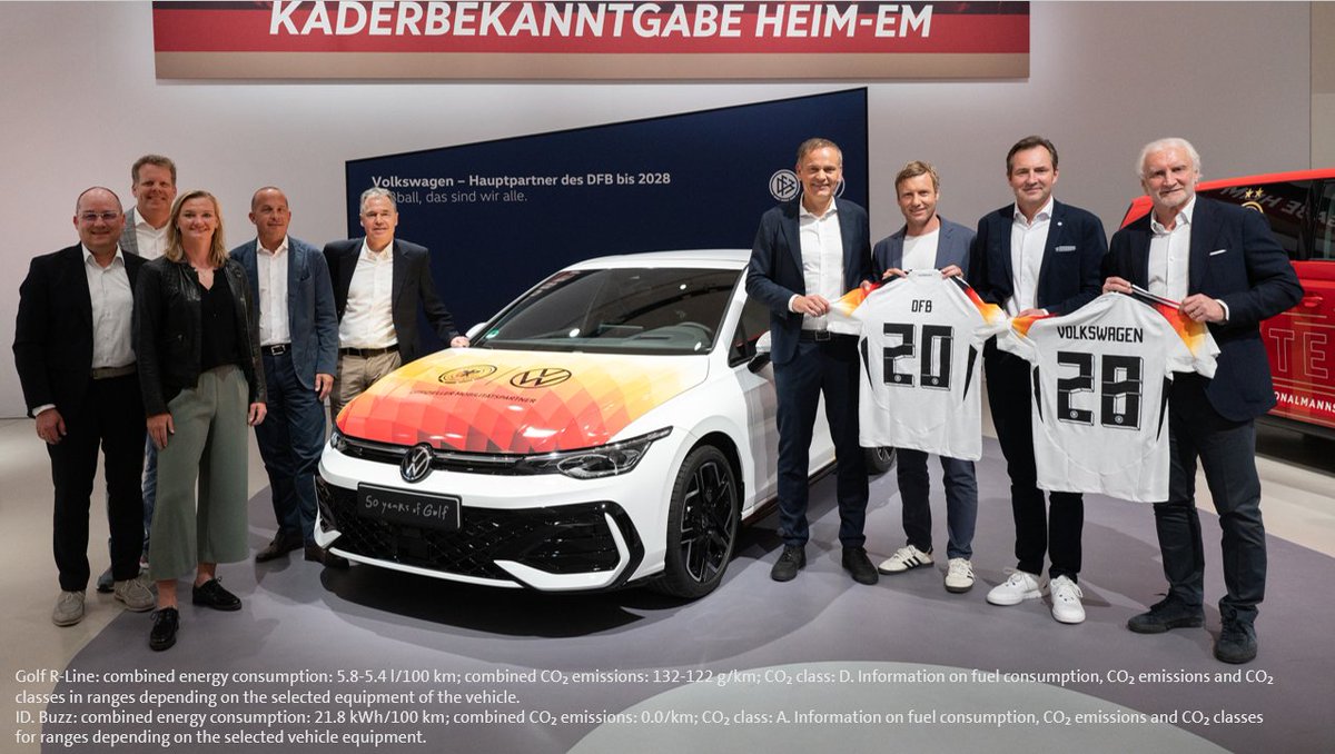 ⚽ #Volkswagen extends its partnership with @DFB as the main partner until July 2028! Together, we've supported: ✅women's football, ✅young talents, ✅inclusive football, and volunteering. Proud partners of 🇮🇹 🇫🇷 🇳🇱🇨🇭 🇩🇰, too! Getting ready for @EURO2024! 🌟
