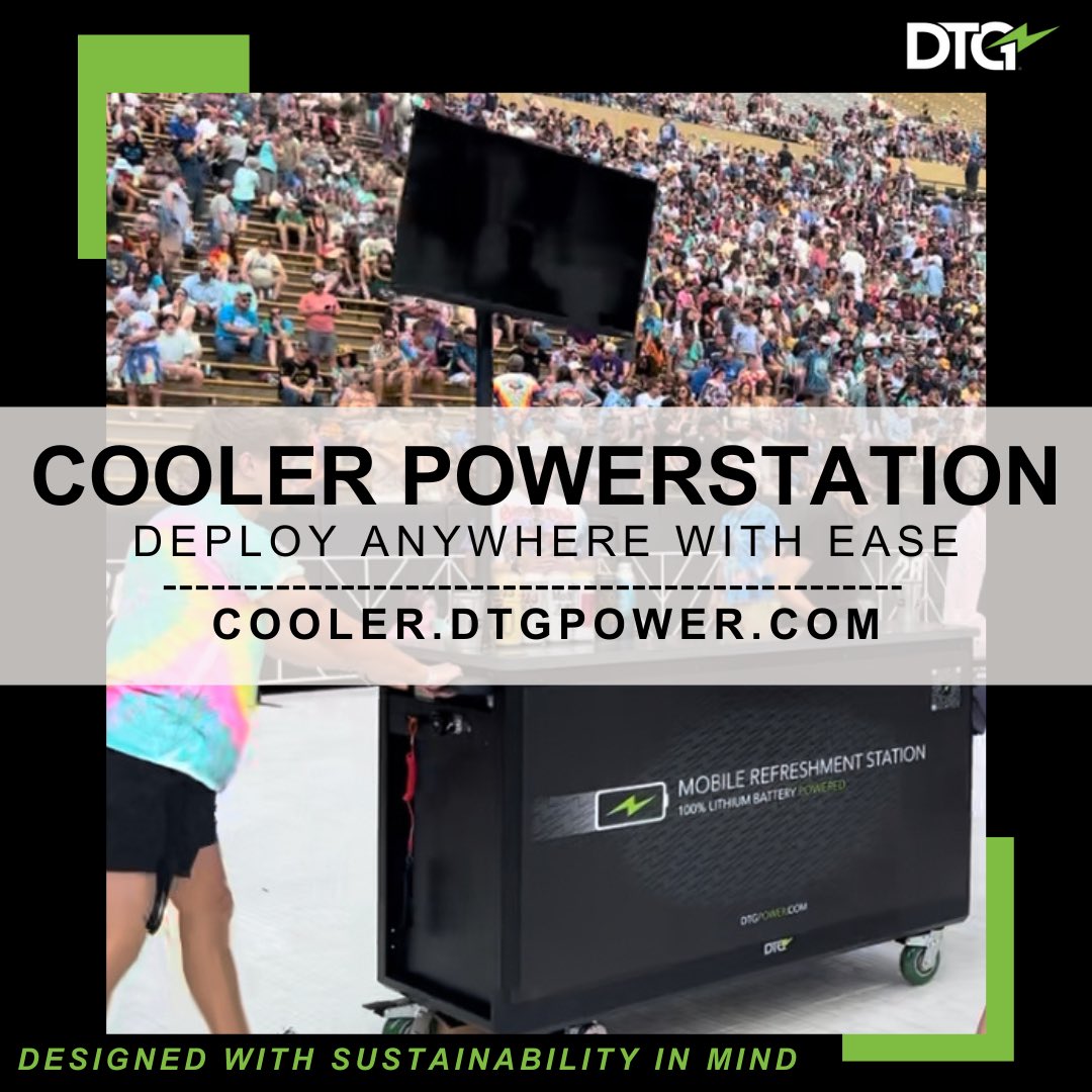 Maximize event revenue with DTG’s 100% battery-powered mobile beverage Cooler PowerStations. Powered by clean battery technology ♻️ cooler.dtgpower.com

#dtgpower #mobilecooler #sustainability #eco #zerowaste #gogreen #livesustainably #energysaving #greenenergy #ecoliving