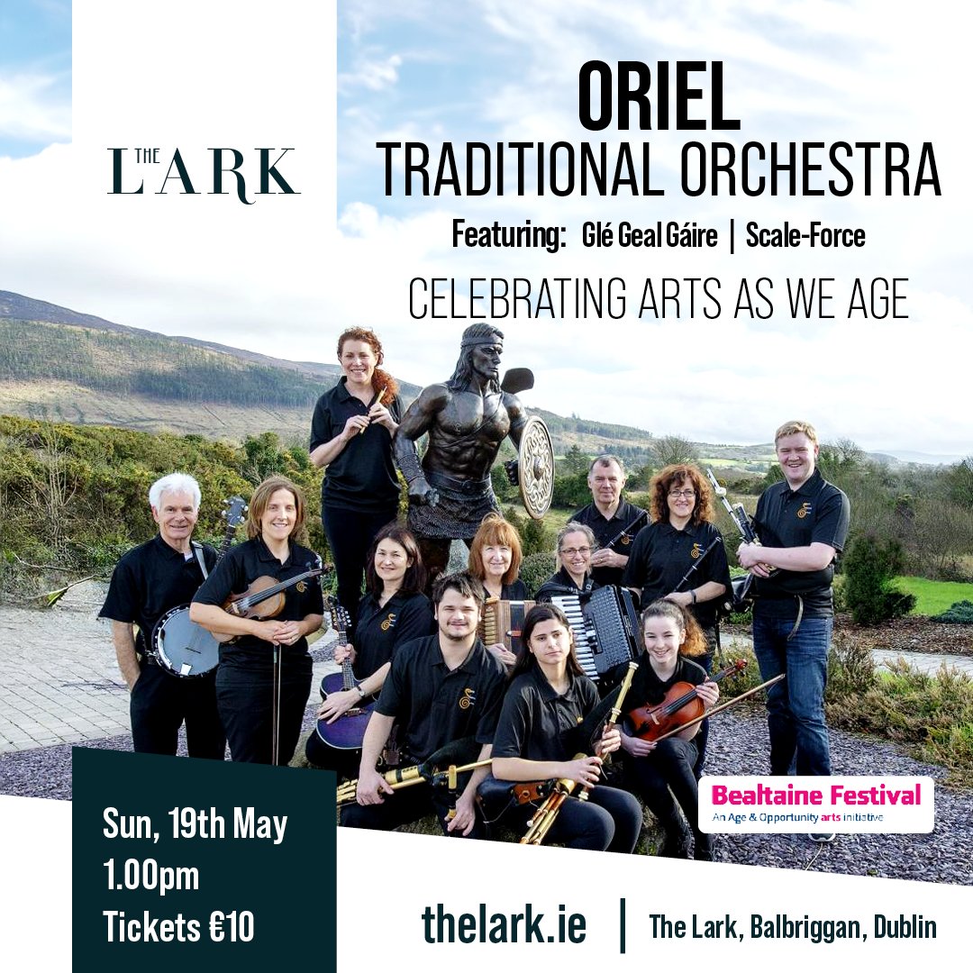 Seán McElwain (@seanmcelwain32) on Twitter photo As part of our <a href="/BealtaineFest/">Bealtaine Festival</a> celebrations at <a href="/IIMusicSong/">Irish Institute of Music and Song</a> , the intergenerational orchestra <a href="/OrchestraOriel/">Oriel Traditional Orchestra</a> will perform at the <a href="/TheLarkDublin/">The Lark</a> this Sunday lunchtime 19th May, alongside a number of other groups of adult and older traditional musicians.
thelark.ticketsolve.com/ticketbooth/sh… As part of our <a href="/BealtaineFest/">Bealtaine Festival</a> celebrations at <a href="/IIMusicSong/">Irish Institute of Music and Song</a> , the intergenerational orchestra <a href="/OrchestraOriel/">Oriel Traditional Orchestra</a> will perform at the <a href="/TheLarkDublin/">The Lark</a> this Sunday lunchtime 19th May, alongside a number of other groups of adult and older traditional musicians.
thelark.ticketsolve.com/ticketbooth/sh…
