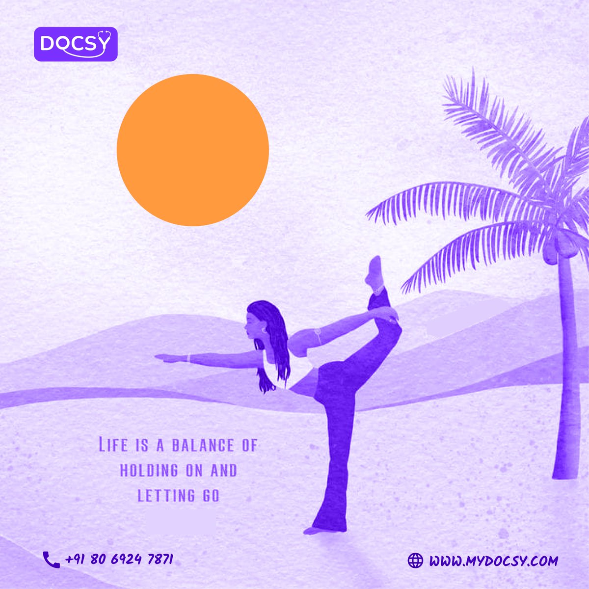 Life is a delicate balance of holding on and letting go. 🌿 

Finding this balance is key to our mental wellness and inner peace. 

#Supportmentalhealth with @mydocsy 💜

#mentalhealthawareness #mentalhealth #mentalwellness #mydocsy #