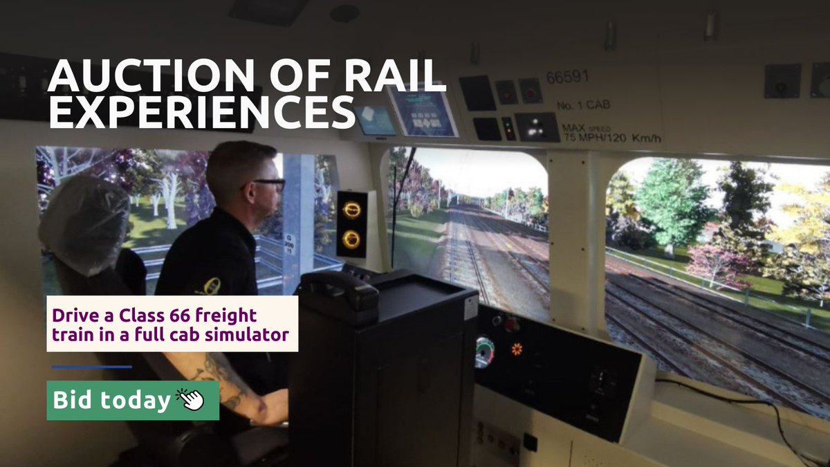 Get a behind-the-scenes look at Freightliner's Training Academy and try your hand at driving a Class 66 simulator 🚂 Bid now for your chance to win this exclusive experience! Don’t miss out! ➡️ go.eventgroovefundraising.com/railauction24/… Kindly donated by @RailFreight