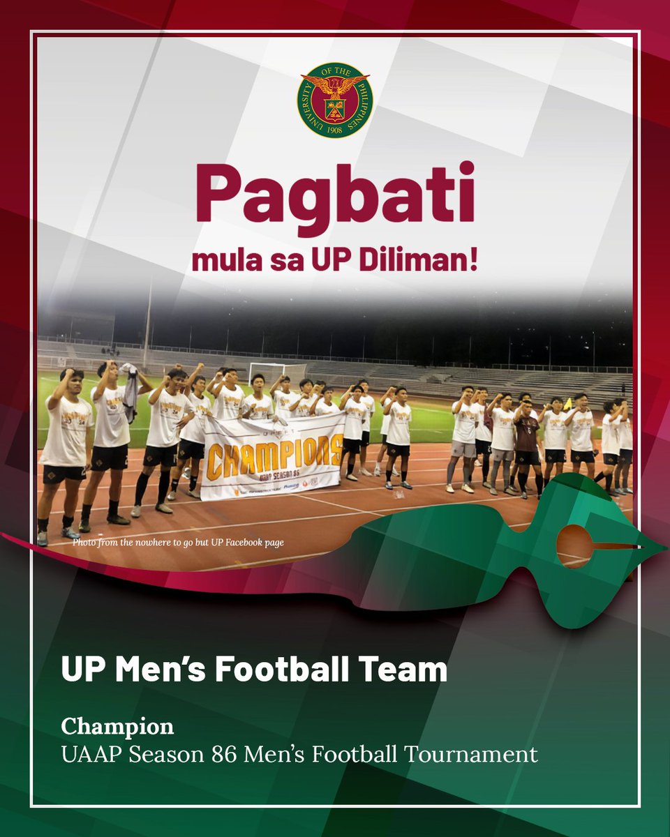 The UP Men’s Football Team won the UAAP Season 86 football tournament championship.
