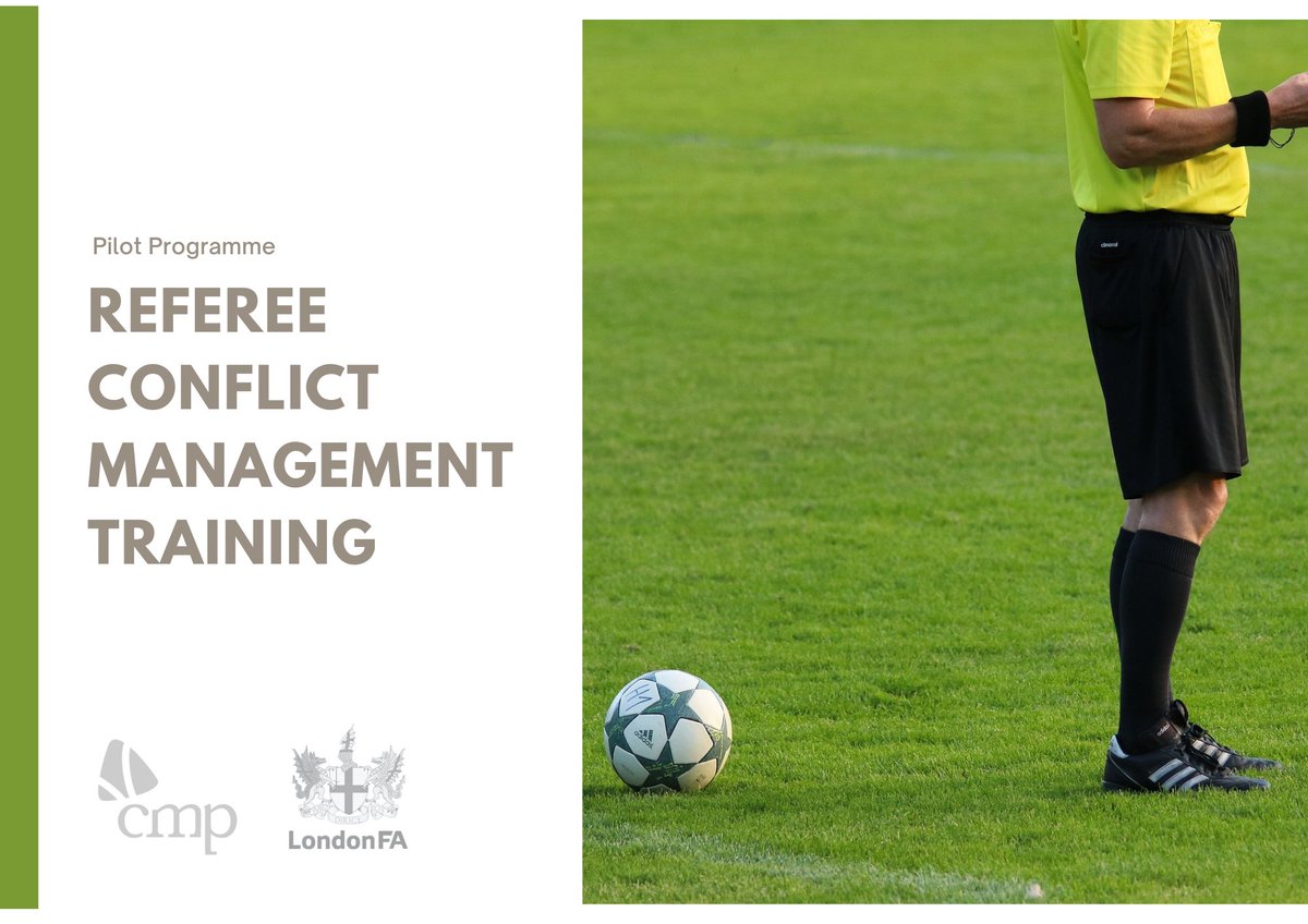 LondonFA's tweet image. 📣We are excited to share that we are collaborating with @cmpresolutions to deliver an innovative pilot program focused on conflict management training for #matchofficials

Together with CMP, we&apos;re leading the way to create a safer, welcoming, and more respectful field of play🤝