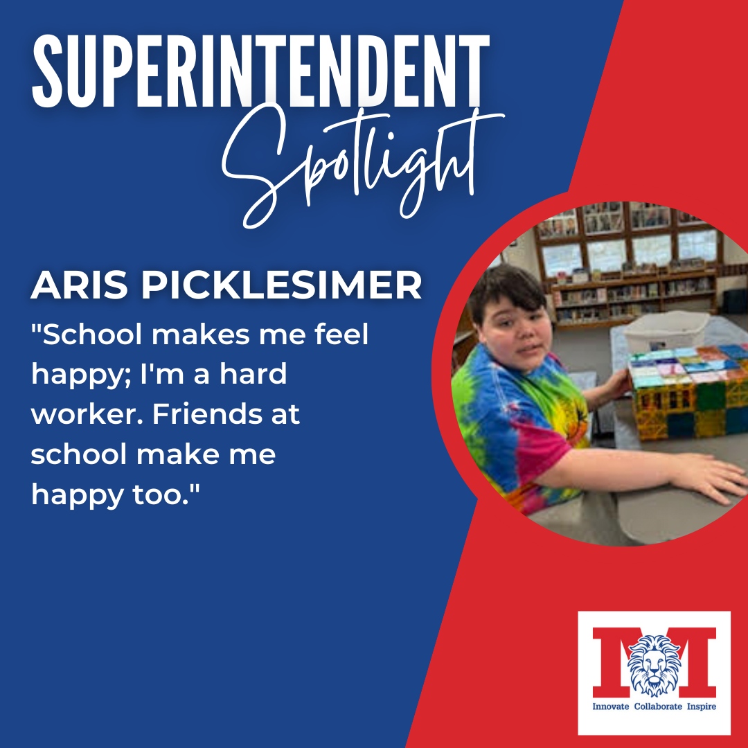 Superintendent Spotlight: Aris Picklesimer, A Beacon of Resilience at Creekview Intermediate 🌟

Aris Picklesimer embodies the qualities of an amazing student, overcoming challenges and continuously striving for personal growth!

Read more: bit.ly/3QMMZtO 

#PTBM #MEVSD