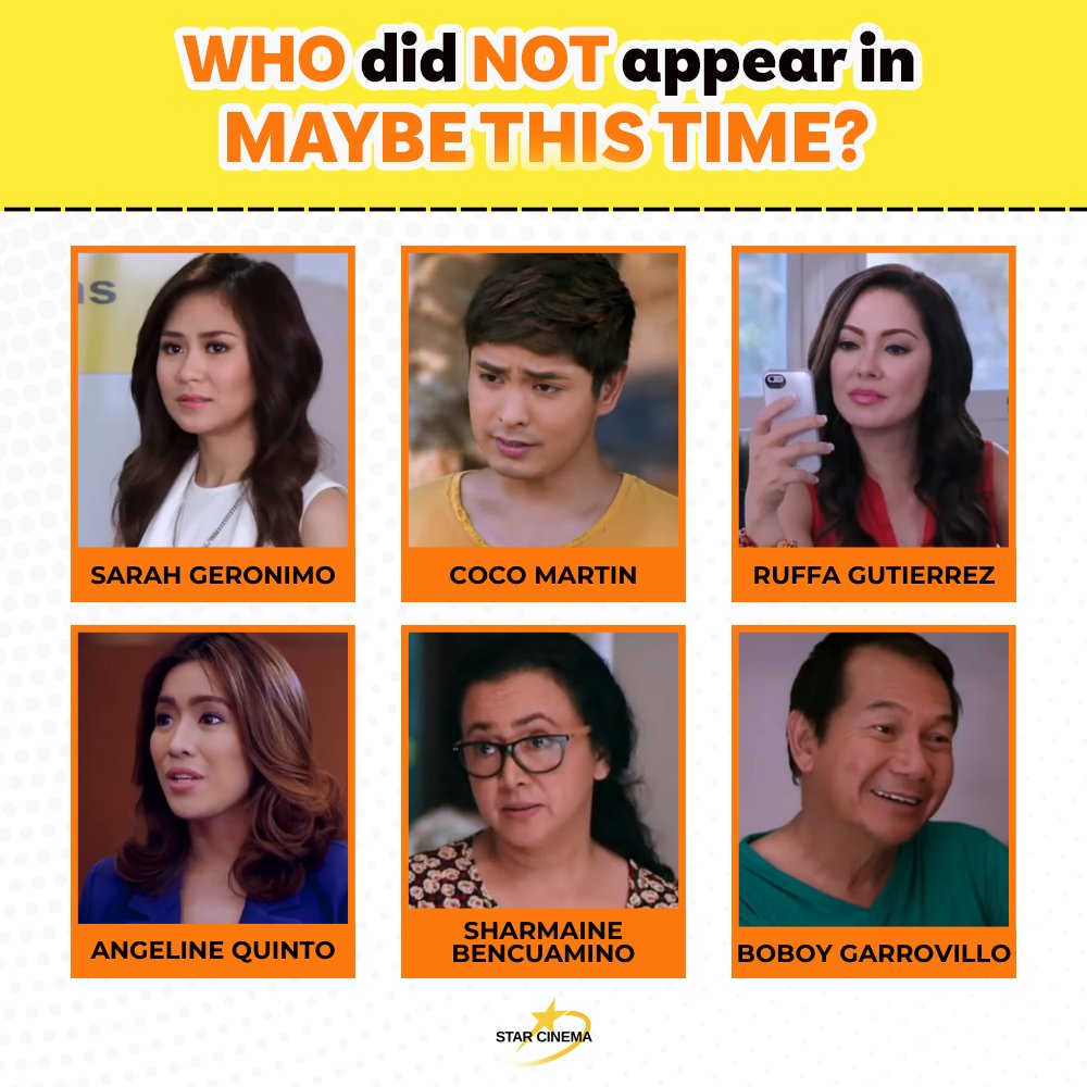 Can you guess who did not appear in 'Maybe This Time'?💭