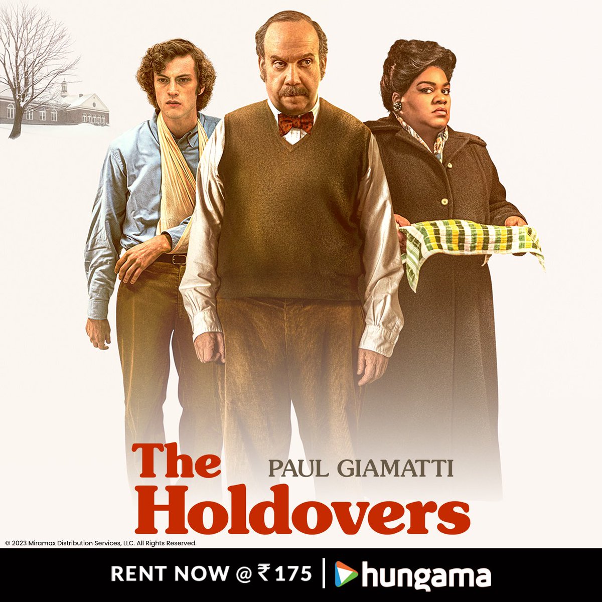 Sideways duo - actor Paul Giamatti and director Alexander Payne reunite for an award winning bittersweet tale about lonely, shipwrecked people at a New England prep school. #TheHoldovers available on Hungama hungama.com/movie/the-hold… @HoldoversFilm