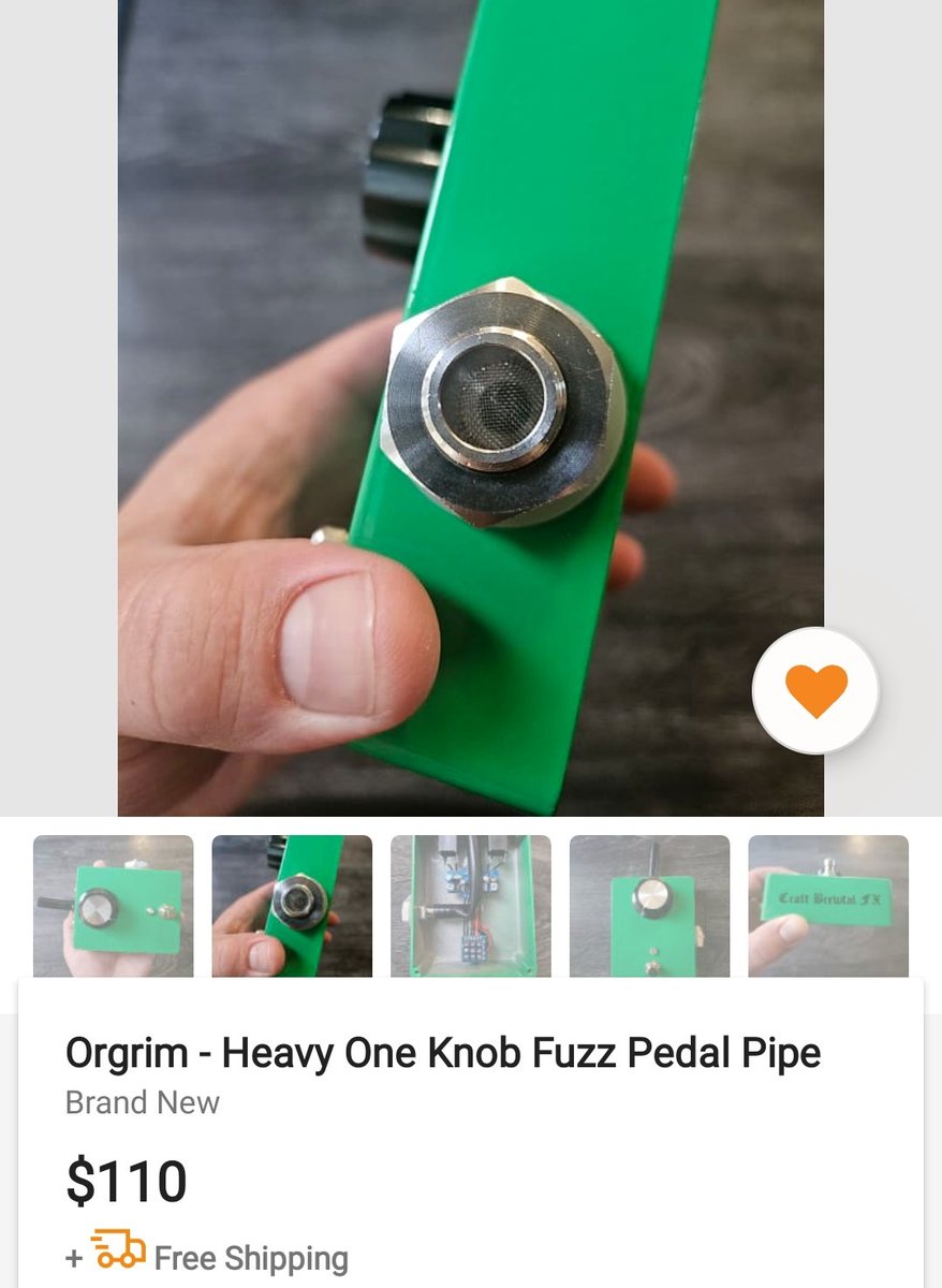 Lmao guy on Reverb selling a fuzz pedal he built that is also a functioning bowl to smoke