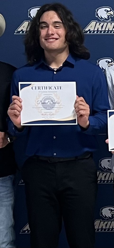 Daniel Salas (uncommitted) (@daniel41salas) on Twitter photo Last night was awesome to receive 26-6A Academic All District and Akins Offensive MVP per coach <a href="/tdegelia13/">CoachDegelia</a> “the loudest bat”. Thank you to my parents and all my coaches for pushing me to be better everyday. #wingsup #MVP #academicalldistrict #uncommitted @Coach_TaylorAHS Last night was awesome to receive 26-6A Academic All District and Akins Offensive MVP per coach <a href="/tdegelia13/">CoachDegelia</a> “the loudest bat”. Thank you to my parents and all my coaches for pushing me to be better everyday. #wingsup #MVP #academicalldistrict #uncommitted @Coach_TaylorAHS