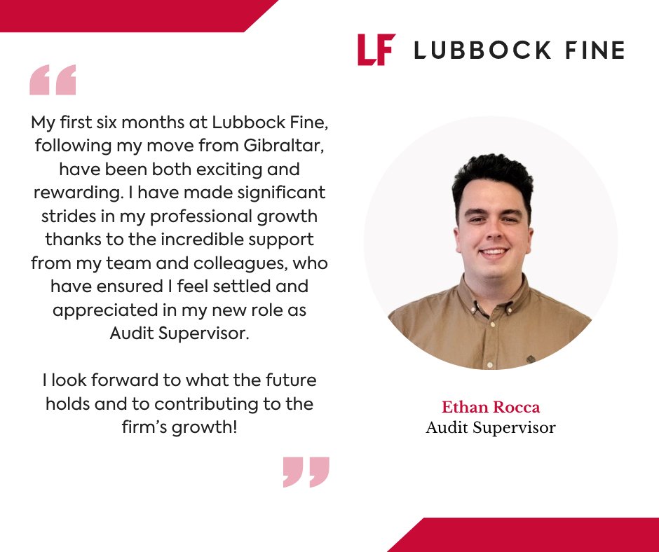 Moving to another country can feel daunting, but at Lubbock Fine, we help our employees thrive.

Ethan Rocca, Audit Supervisor, reflects on his positive journey as he looks forward to what lies ahead in his career journey with us.

#professionaldevelopment #growth #career