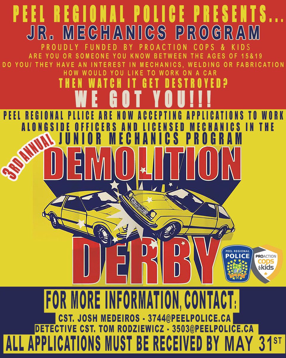 The 3rd annual demolition derby is back!!! Taking applications 🚗🚔⚙️🧑‍🔧👩‍🔧
