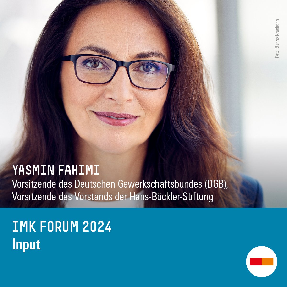 Ab 14:45 Uhr: @FahimiYasmin, Vorsitzende @dgb_news & Vorsitzende des Vorstands @boeckler_de, gibt uns Input. @IMK Forum 2024 „Wie weiter mit der #Schuldenbremse?“ #IMKForum2024 ⬇️