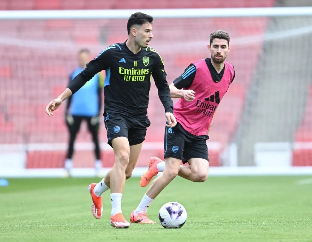 Martinelli and Jorginho in Arsenal's Training
