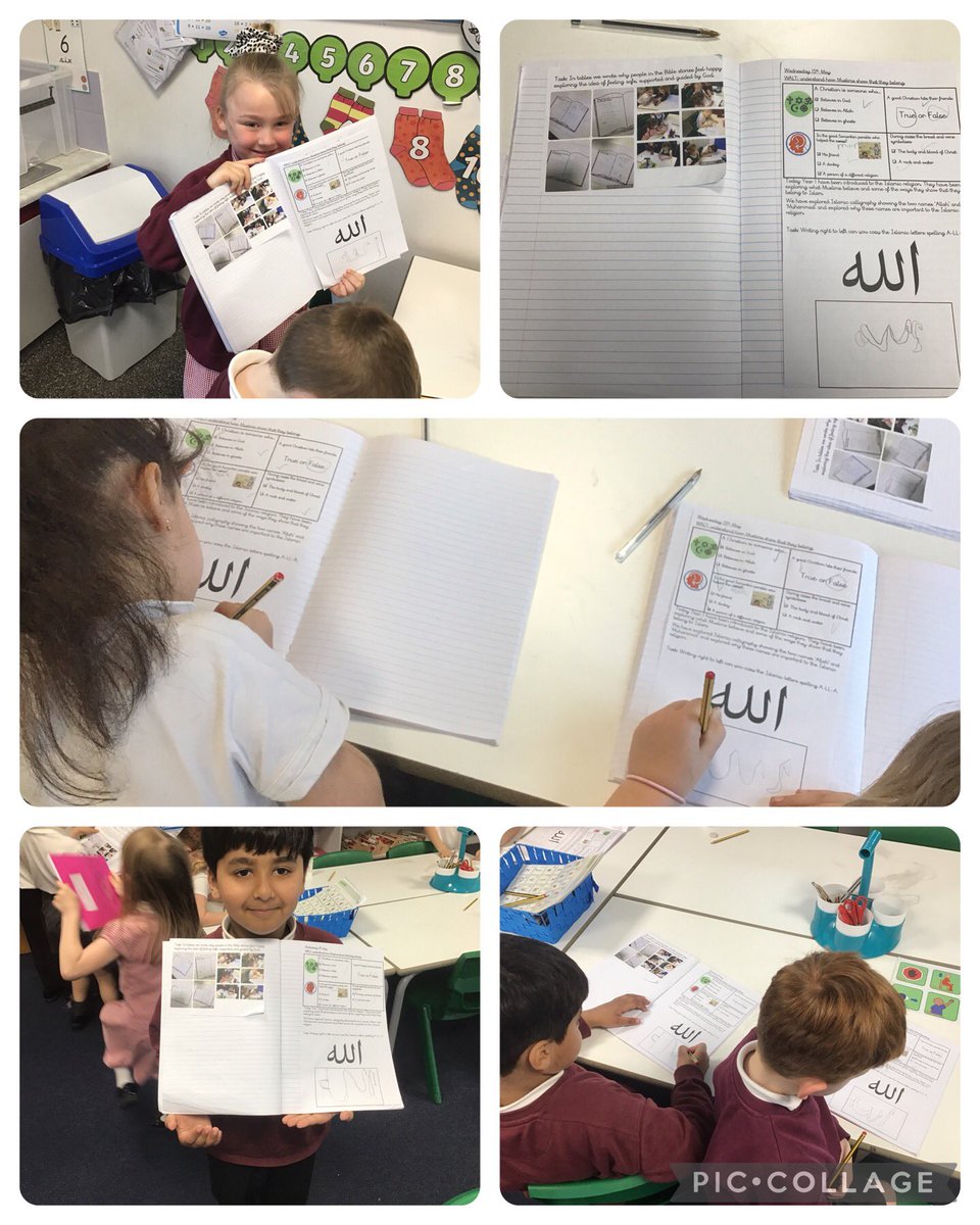 Yesterday Year 1 were reintroduced to the religion Islam. They explored the Arabic spellings for Allah and Muhammad as well as finding out who these people are and why they are important in Islam. They then practiced writing Allah in Arabic #MoorsidePA #MoorsidePARE <a href="/MrsFoxMPA1/">Mrs Fox</a>