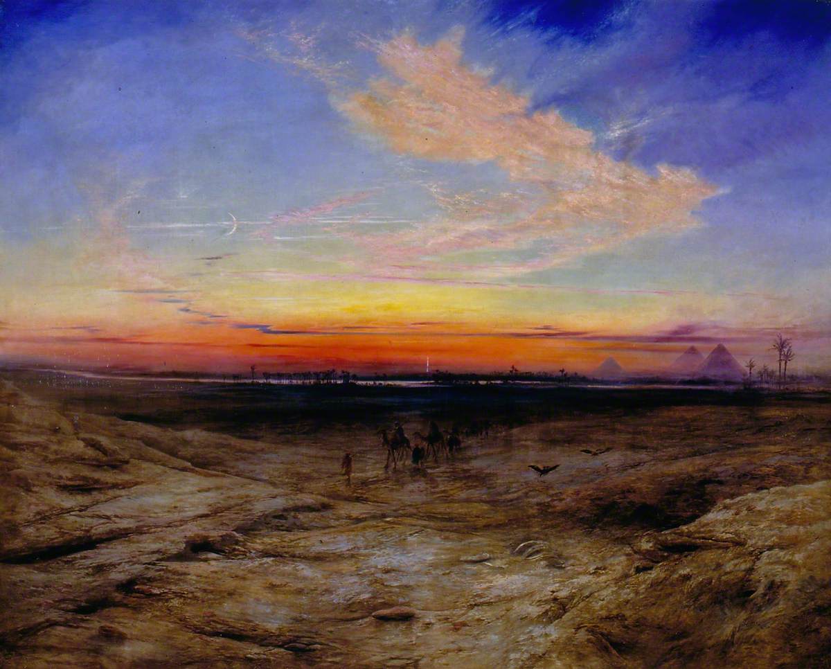 This week's #OnlineArtExchange is Egypt for Creatures of the Nile <a href="/VictoriaGallery/">Victoria Gallery & Museum Liverpool</a> curated by <a href="/GarstangMuseum/">Garstang Museum</a> 

We've chosen the vibrant colours of Elijah Walton's 'The Pyramids and the Nile Valley' from the collection of <a href="/smithmuseum/">The Stirling Smith</a>