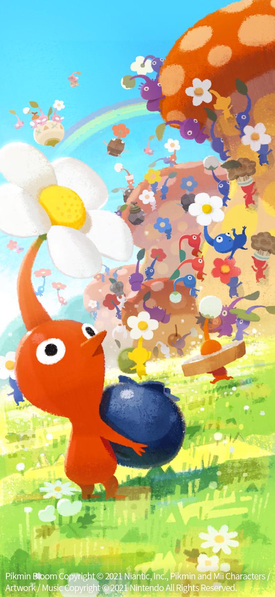 amelicart's tweet image. 【WORK】「Pikmin Bloom(ピクミン ブルーム)」でこれまでに担当したロード画面イラストです。