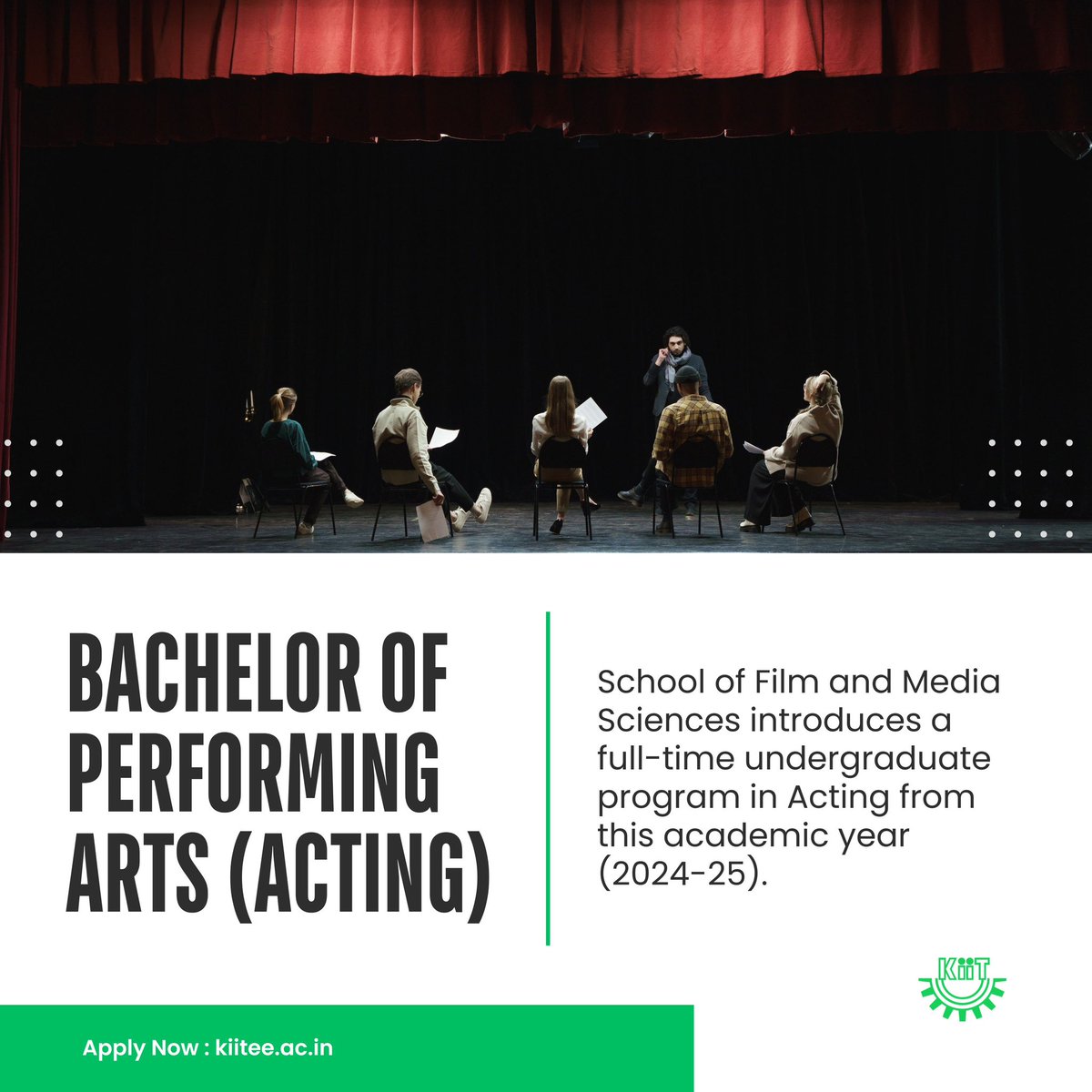 We are thrilled to announce that our School of Film and Media Sciences is launching a full-time undergraduate program in Acting this academic year 2024-25. This comprehensive program is designed to equip aspiring actors with the skills, knowledge, and experience needed to