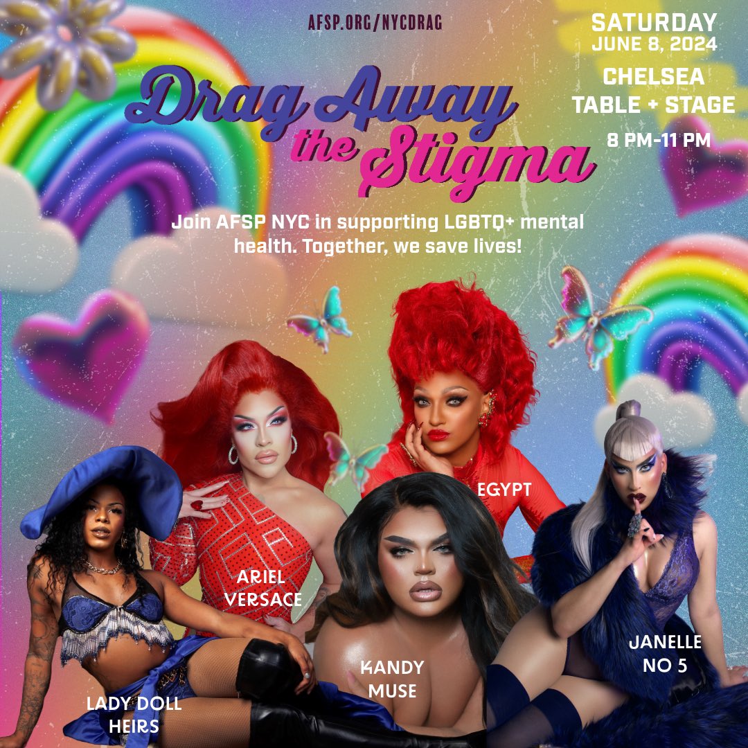 ✨Support LGBTQ+ mental health this #PrideMonth!✨ Join us for a night of fabulosity & fundraising with NYC’s premiere drag performers! Enjoy captivating performances, drinks, light bites, & more while supporting the fight to #StopSuicide! Tickets: AFSP.org/nycdrag