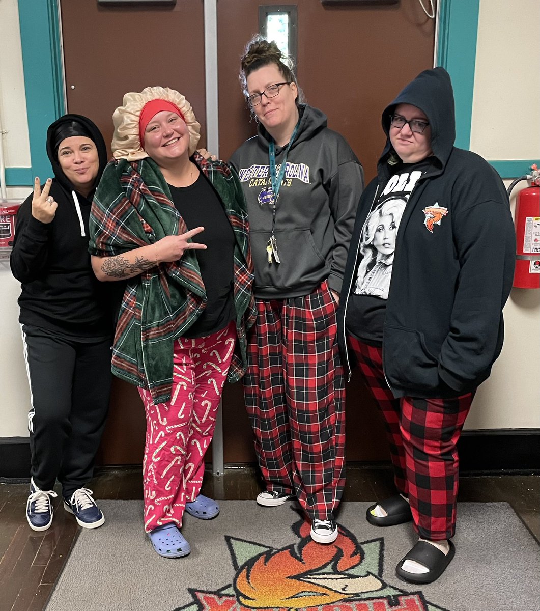 DiazTeaching's tweet image. When Secret Spirit Week @SouthProvSchool is dress like a student day, staff have a lot of fun! Can’t wait to make the students laugh! (My daughter lent me her favorite school pajama pants and hoodie to participate 😂)

@jgriffith352 @AGHoulihan @UCPSNC