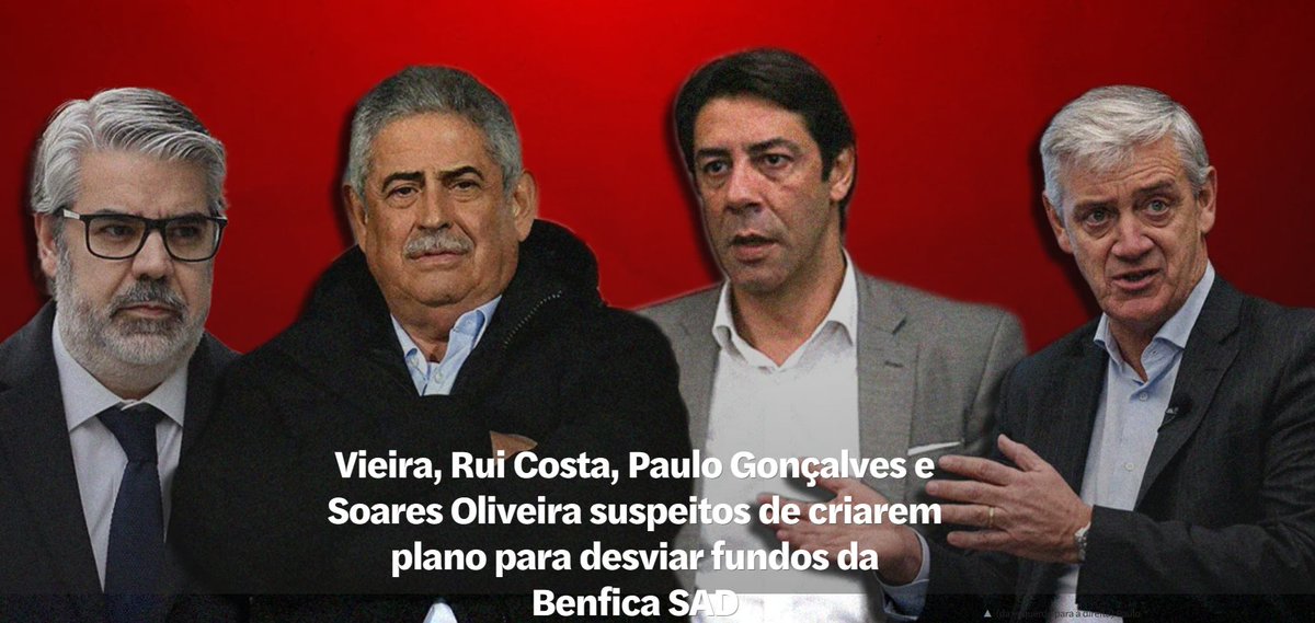 Foi mesmo à grande e à francesa!

Artigo verdadeiramente assustador do @observadorpt  sobre 'a tese do Departamento Central de Investigação e Ação Penal (DCIAP) e a Polícia Judiciária (PJ) que imputam ao ex-presidente, Luís Filipe Vieira, e a administradores da Benfica SAD entre