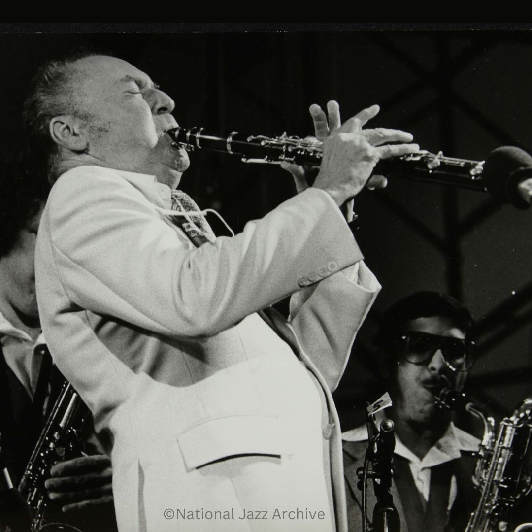 Happy Birthday to #jazz clarinetist Woody Herman, who was born on this day in 1913! Here he is pictured in concert at the Alexandra Palace, London, 1979. 📸 Denis Williams