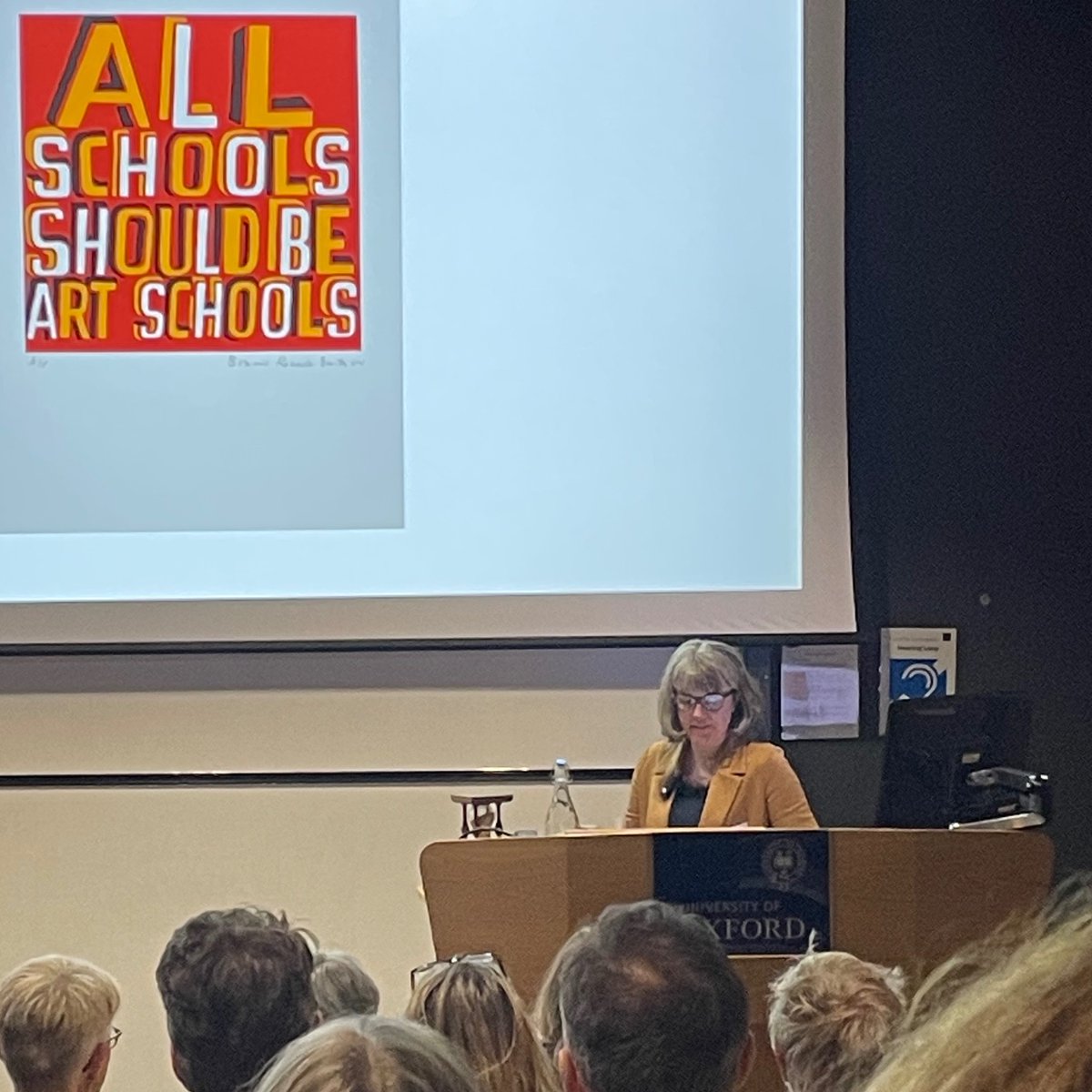 Huge thanks to our Exhibitions Curator, Amanda Jewell @RadleyGallery for an excellent talk to a full house as part of Jericho Art Weeks @OxonArtweeks at @OxUniMaths on why all schools should be art schools and why art in all its forms is an absolute necessity and not a luxury.