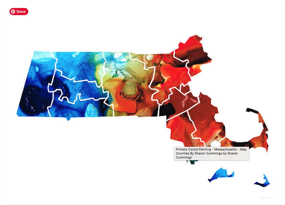 Massachusetts Map HERE:  fineartamerica.com/featured/massa… #ma #massachusetts #boston #travel #travelling #travels #homedecor #map #maps #us #usa #america #colorful #art #buyINTOART #FillThatEmptyWall
