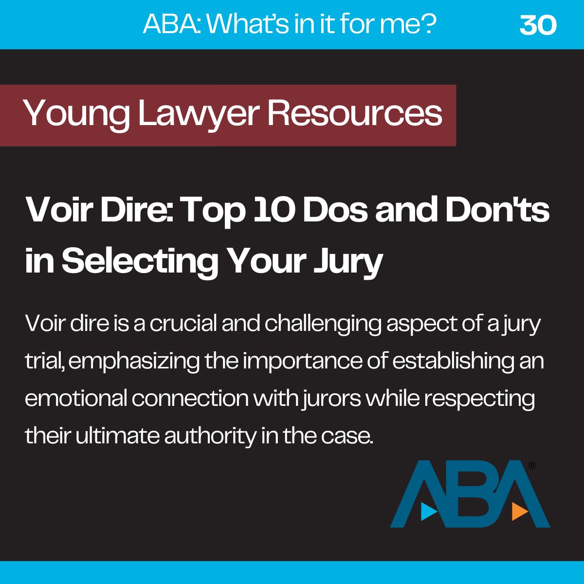Michelle Behnke (@abapres_elect) on Twitter photo Voir dire is crucial for #younglawyers in court. Robert Rose Jr. of <a href="/ABAesq/">American Bar Association</a> shares top tips for selecting a jury and shaping your case's outcome. Understanding jurors' emotions is key.
Learn more: bit.ly/44FYn0p
#younglawyers #litigation #juryselection #voirdire Voir dire is crucial for #younglawyers in court. Robert Rose Jr. of <a href="/ABAesq/">American Bar Association</a> shares top tips for selecting a jury and shaping your case's outcome. Understanding jurors' emotions is key.
Learn more: bit.ly/44FYn0p
#younglawyers #litigation #juryselection #voirdire