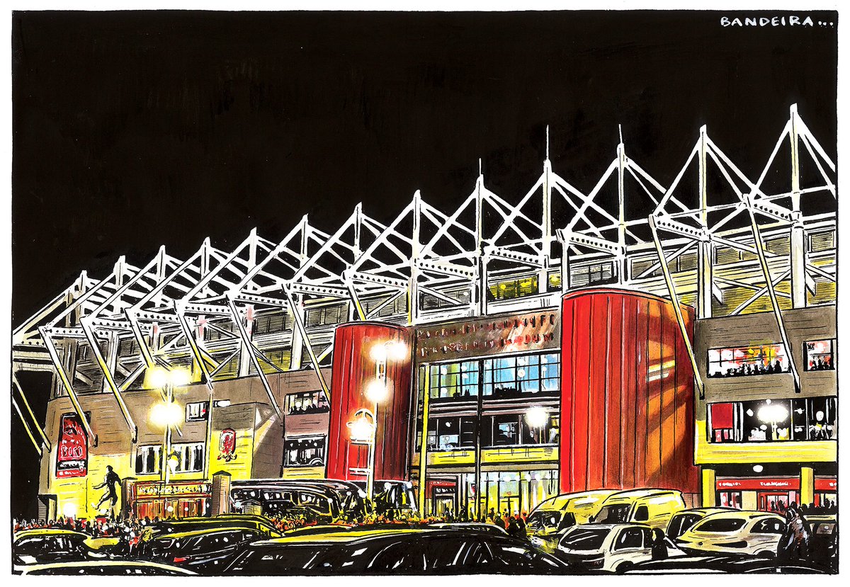LADY OF THE NIGHT Illustration for RIVERSIDE 2025 calendar Calendar out in July but you can purchase individual prints of any image here from both AYRESOME 2024 and RIVERSIDE 2025 collections 👇 graemebandeira.co.uk/shop/ #MiddlesbroughFC #Boro #UTB #Riverside