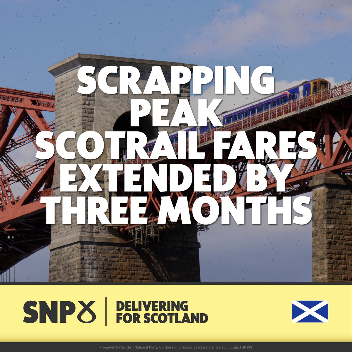 🚋 The trial of scrapping peak-time ScotRail fares has been extended by 3 months. 🎟️ The scheme saw the cost of a rush hour ticket between Glasgow and Edinburgh being nearly halved, from £28.90 down to £14.90 (a monthly Monday to Friday saving of £280).