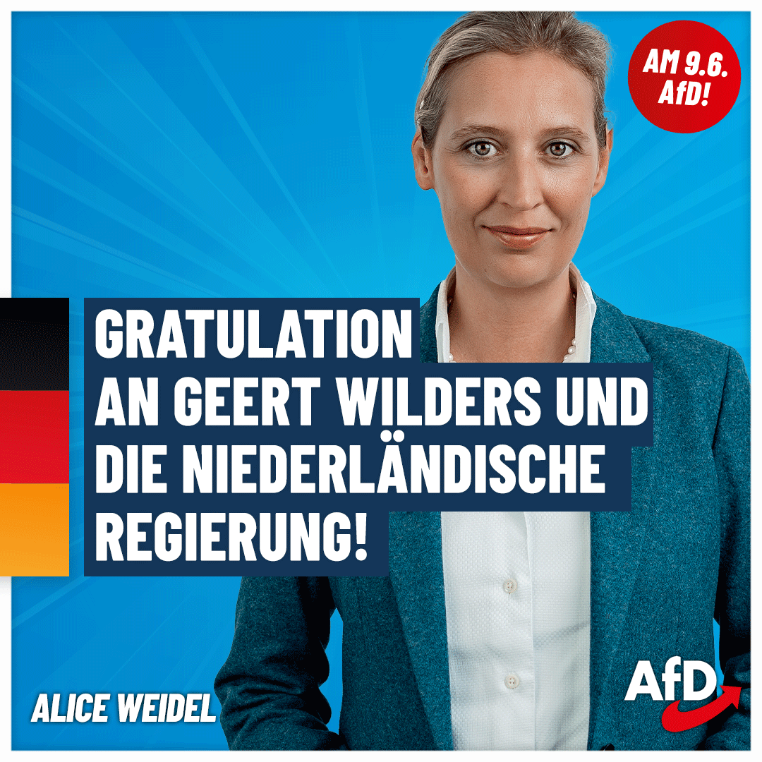 Wir gratulieren @geertwilderspvv und der niederländischen Regierung & wünschen allen erdenklichen Erfolg. Wandel ist möglich - auch in Deutschland! #DeshalbAfD #AfD