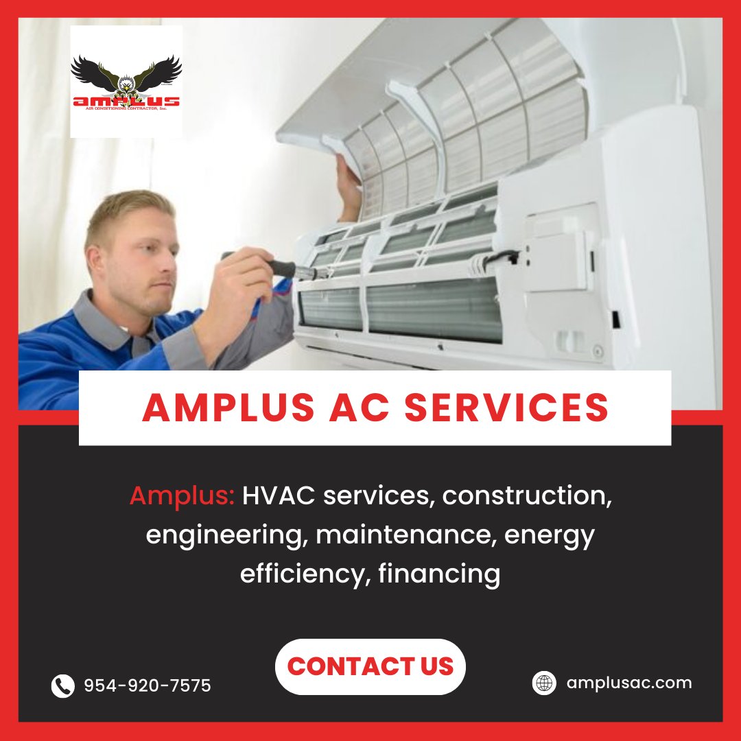 'Amplus AC: Expert HVAC solutions for construction, engineering, maintenance, efficiency.'

#HVACSolutions #FloridaLiving #ComfortEverySeason #TopNotchServices #ElectricalServices #StayCool #HomeComfort #FloridaHVAC #ExpertTechnicians #CallNow #HVACexperts #EfficiencyMatters