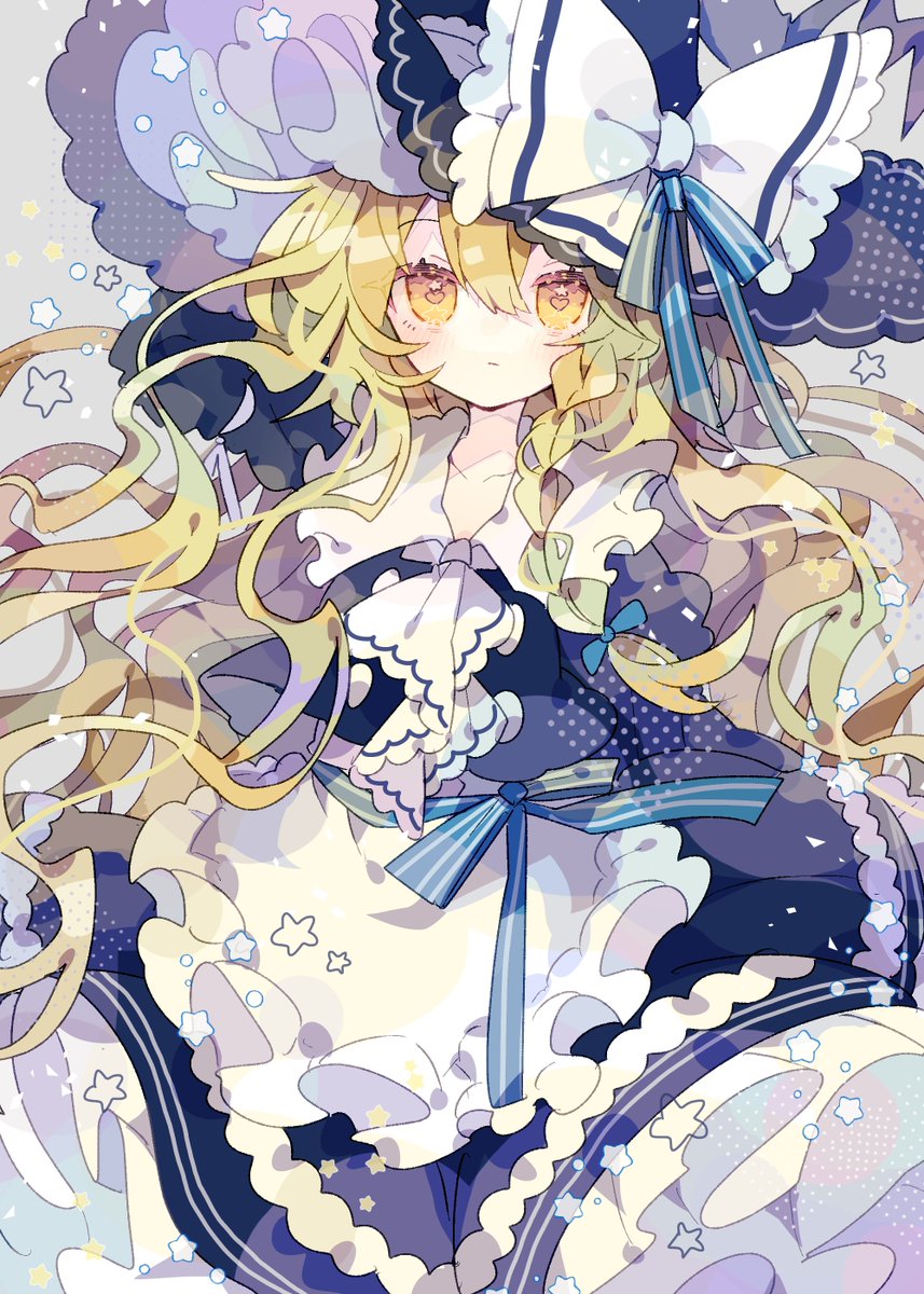 kirisame marisa 1girl solo long hair looking at viewer blush shirt blonde hair  illustration images