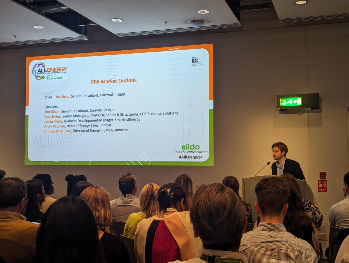 Senior Consultant Tim Dixon chaired an interesting PPA Market Outlook panel discussion at yesterday’s #AllEnergy24 Event. Tim Dixon and Tom Ross are at #AllEnergy24 again today if you’d like to chat to them or follow up with any questions from the panel discussion.