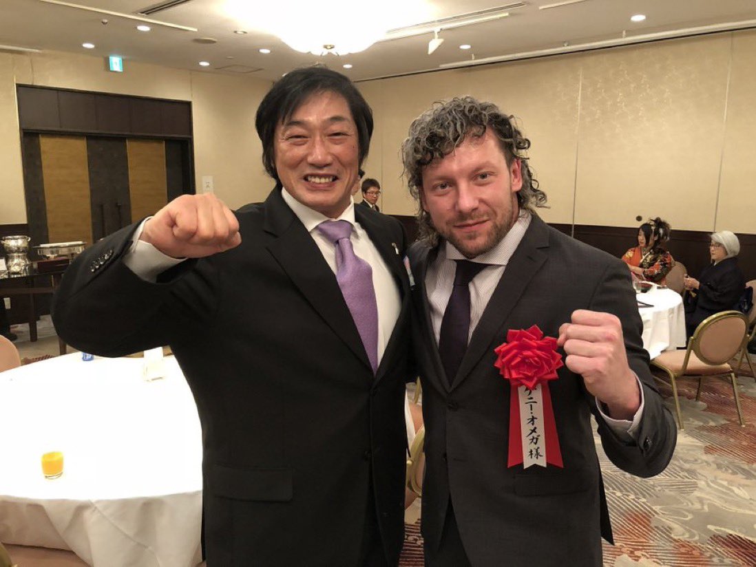 Kenny Omega posing with the legend Kenta Kobashi. One of our top dream matches!