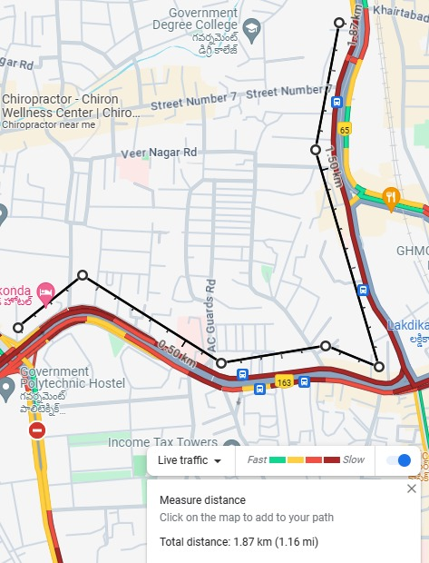 Date: 16-05-24 at 1800 hrs. Due to heavy Rains traffic movement of vehicle is slow from Masabtank, Mahaveer Hsptl, PTI, Ayodhya, Nirankari, Shadan towards VV statue. Saifabad Tr Police are available and regulating traffic. Commuters are requested to take alternate route.