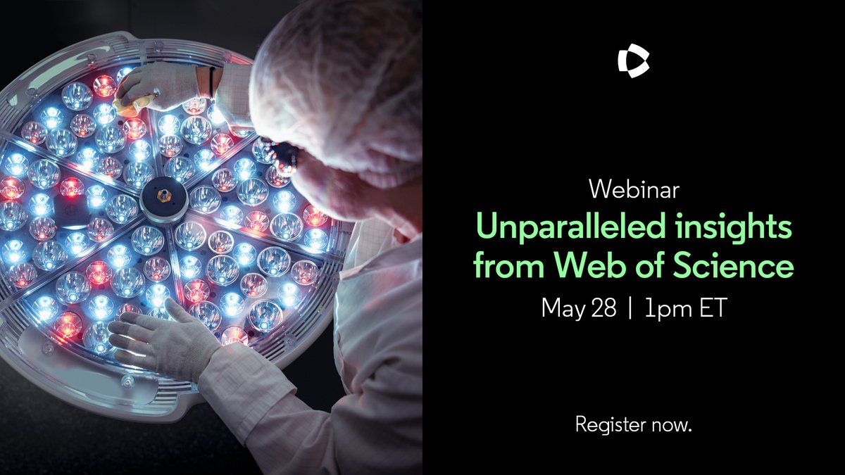 Join our conversation May 28 to explore how Clarivate offers researchers unparalleled, more comprehensive insights into the research landscape. 

Register here: events.teams.microsoft.com/event/055eaf2c…