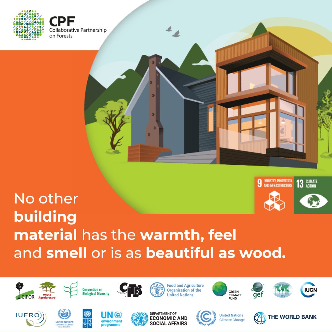 No other building material has the warmth, feel and smell or is as beautiful as wood. Together we can #GrowTheSolution with sustainable wood! #CPForests #SDG9 #SDG13