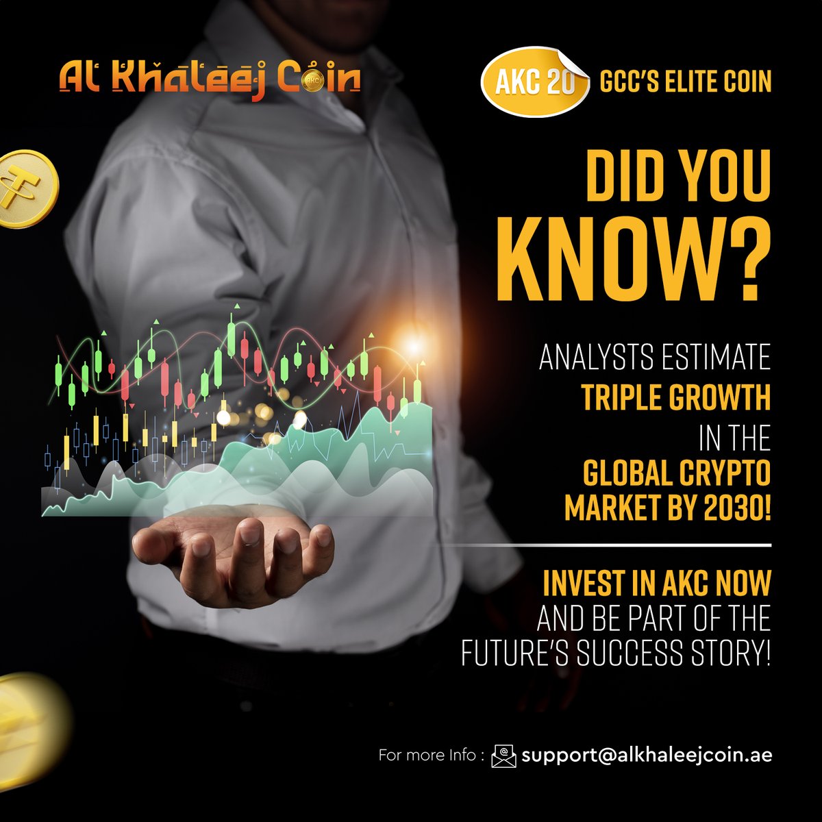 📈 Analysts foresee explosive growth in the global #cryptocurrency market by 2030! 💥 Don't miss out on the opportunity – invest in AKC now and secure your financial future! 💰 #CryptoBoom #InvestInAKC #akc #alkhaleejcoin #gcccoin #elite