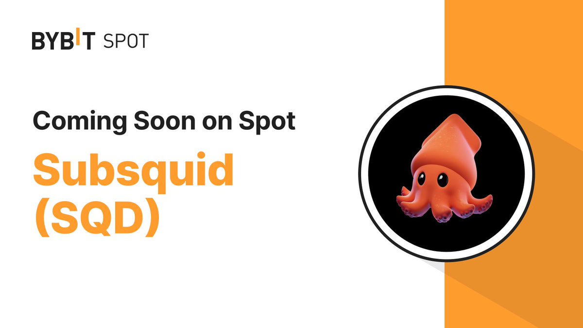 📣 $SQD is coming soon to the #BybitSpot trading platform with @subsquid 🗓 Listing time: May 17, 2024, 8 AM UTC. Deposits and withdrawals will be available via the Arbitrum One network. A grand prize pool awaits! Stay tuned! 👀 #TheCryptoArk #BybitListing