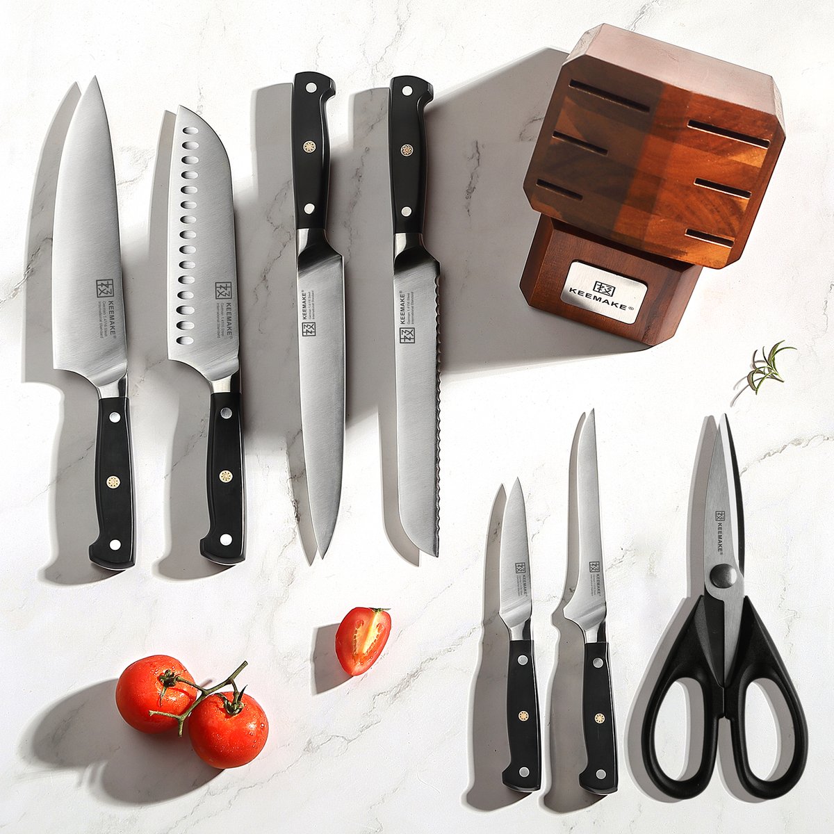 Introducing the KEEMAKE 8-Piece Knife Set! With hand-polished edges and ergonomic handles, these knives ensure exceptional cutting performance and comfort. Elevate your culinary skills today! 🌟🔪 #KEEMAKE #ChefKnives #KitchenUpgrade