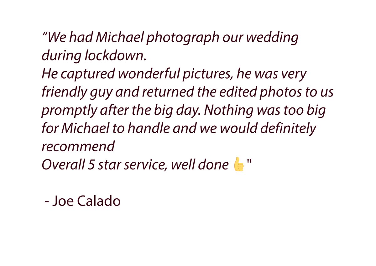 What better way to tell you about me and my work than to let other people do it for me ❤️

#Review #weddingphotographer #weddingphotography