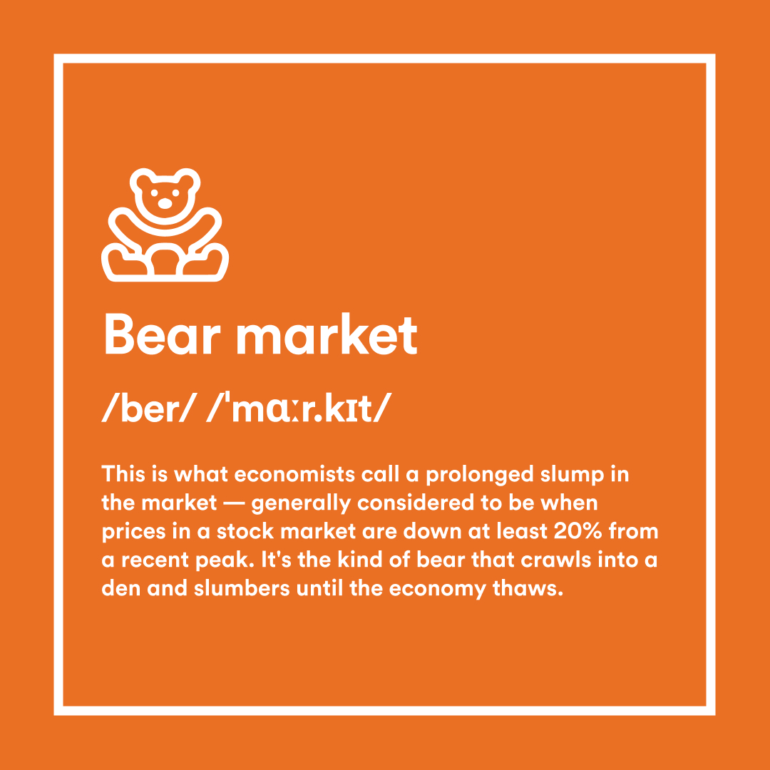 Hey it's us again, here to decode financial jargon. This time, bear market. 🧸 Comment down below any financial terms you'd like us to break down next. #BankingBasics
