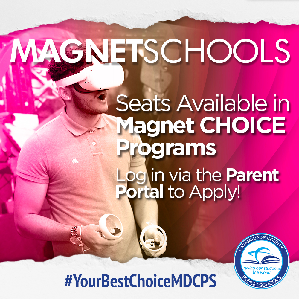NOW is the time to solidify your plan for the 24-25 school year. Become a part of our award-winning @miamimagnets that pave the way for student success. Applications for select @miamimagnets are OPEN via the @MDCPS Parent Portal. Choose up to 5 schools with just one application.