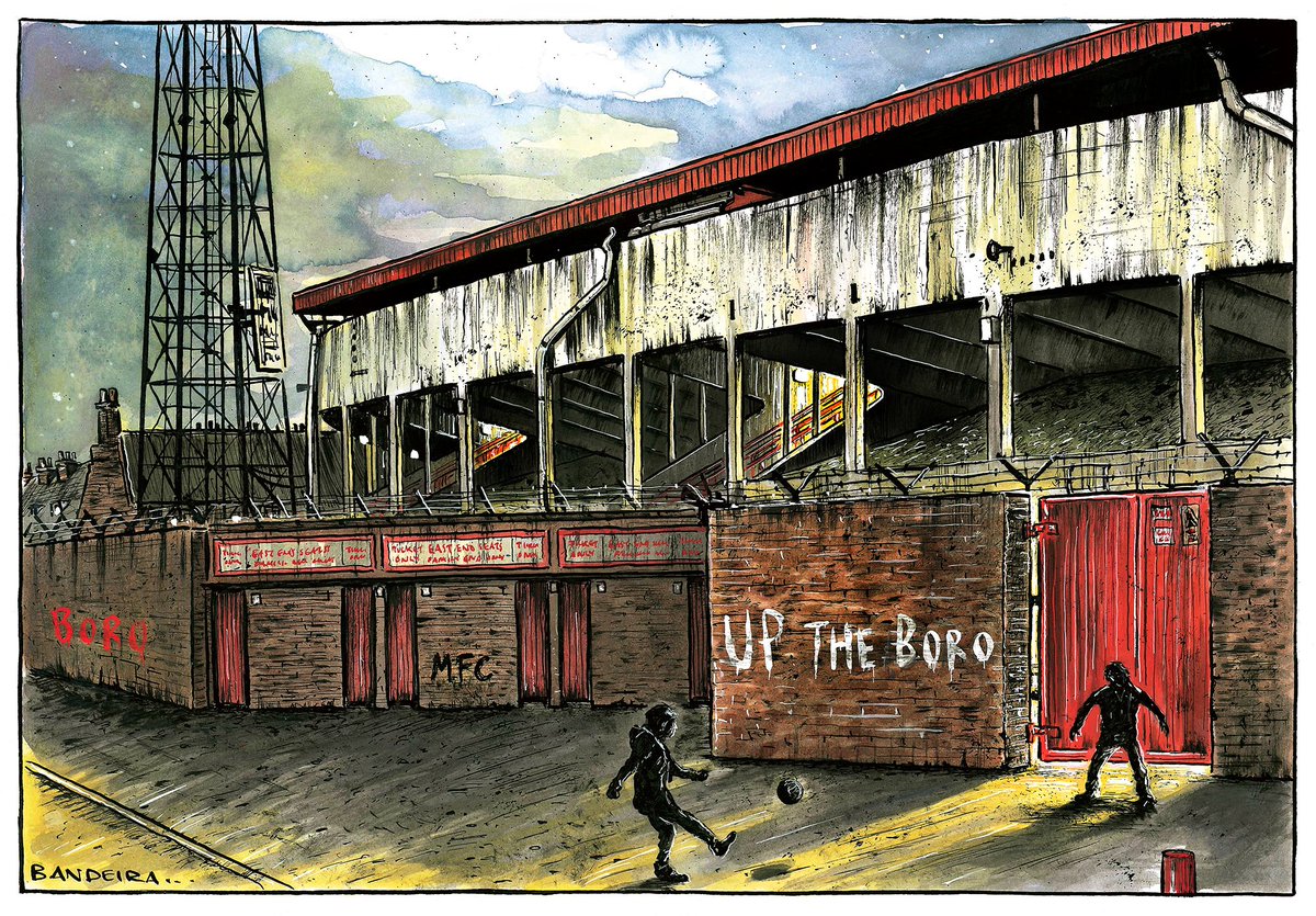 EASTENDERS Illustration for AYRESOME 2024 calendar Prints of any image here from both AYRESOME 2024 and RIVERSIDE 2025 collections 👇 graemebandeira.co.uk/shop/ #MiddlesbroughFC #UTB #AyresomePark