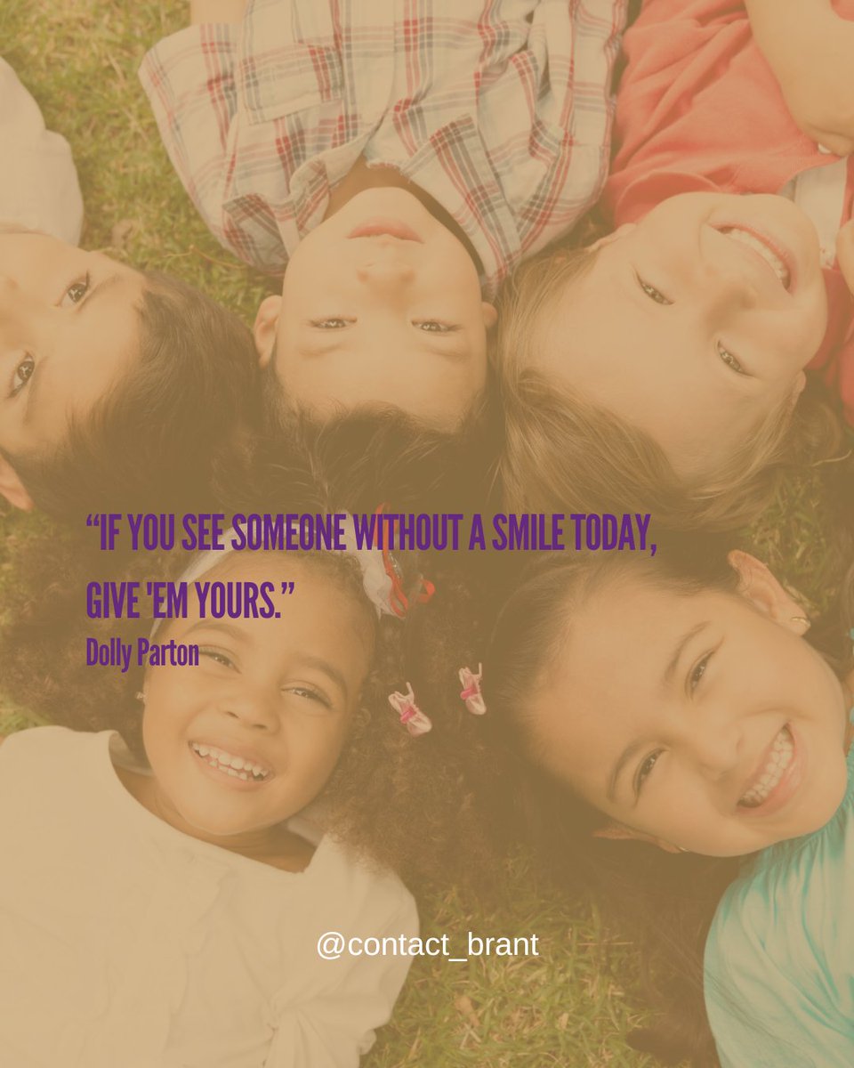 Remember, feelings can be contagious - so smile, laugh, and share your joy!

Quote: @dollyparton

#ContactBrant #Brant