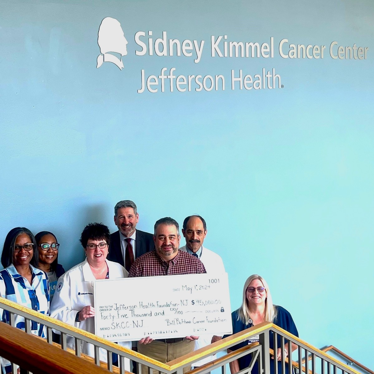 Thank you to the Bill Bottino Cancer Foundation for donating $45,000 to the Patient Assistance Fund at the @KimmelCancerCrt in NJ. The Bottino's generosity provides patients with financial support - helping them prioritize their treatment and well-being.