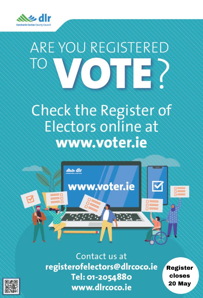 Make sure your vote counts! Register Or update your details before May 20th to have your vote ☑️ voter.ie